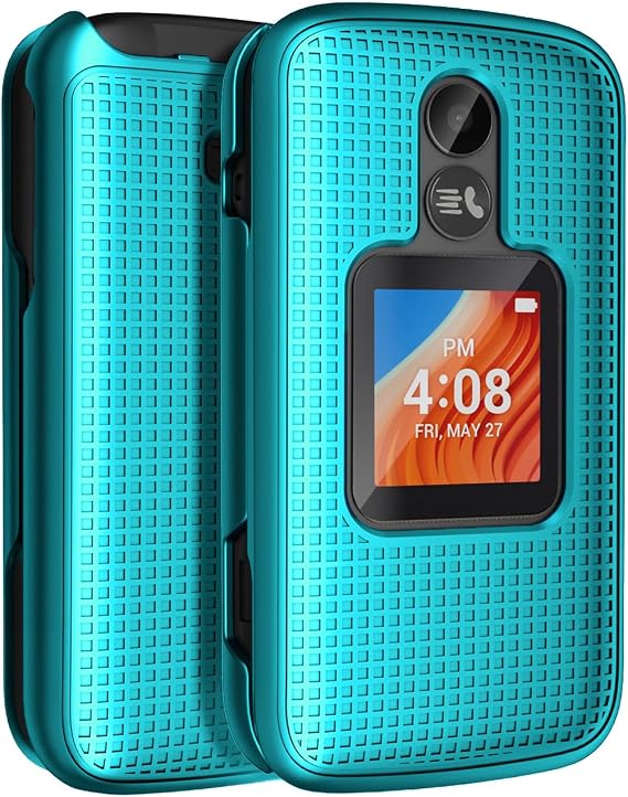 Nakedcellphone Grid Series for TCL Flip 2 (2022) Phone Case - Teal Mint