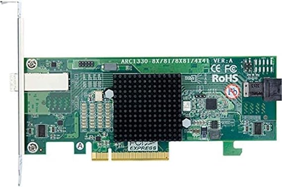 Areca ARC-1330-4I4X PCIe 3.0 12Gb/s SAS Host Adapters, with 1 x SFF-8643 & 1 x SFF-8644 Connextor