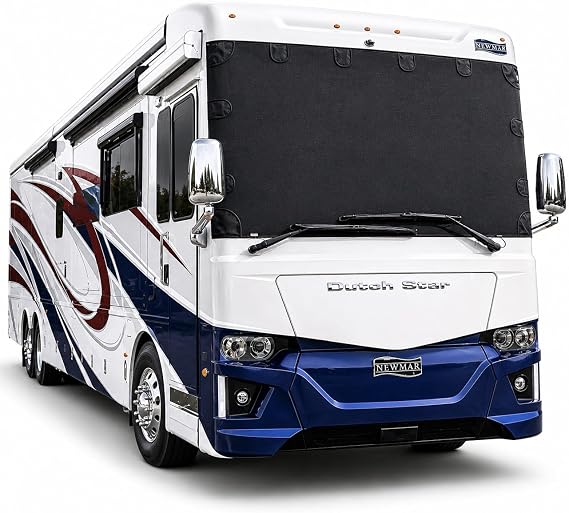 Magne Shade Magnetic Exterior Windshield Sun Shade for 2016-2026 Newmar Dutch Star Motorhomes Custom Fit RV Privacy Screen Heat & UV Blocker
