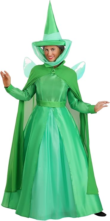 Women's Disney Sleeping Beauty Fauna Costume, Green Fairy Godmother Cosplay Outfit