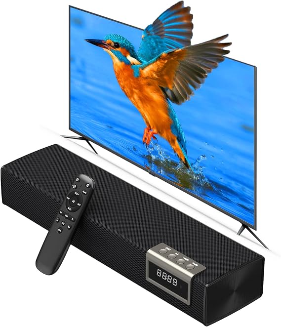 50W Sound Bar for Smart TV, 2.0 ch Soundbar with Bluetooth 5.4/ARC/Opt/AUX Connect, Soundbar for TV with 2 Full Range Speakers, Home Audio Surround Sound System for TV PC