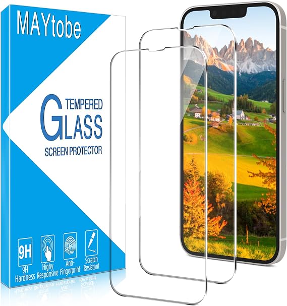 MAYtobe 2 Pack for iPhone 13 Pro Max Screen Protector Tempered Glass
