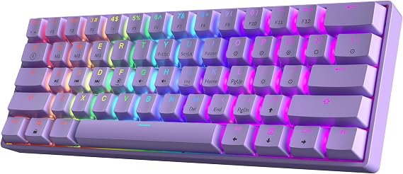 HK GAMING GK61 60% v3 | Hotswap Mechanical Gaming Keyboard | 61 Key Multi Color RGB LED Backlit for PC/Mac Gamers | US Layout Lender, Gateron Optical Brown