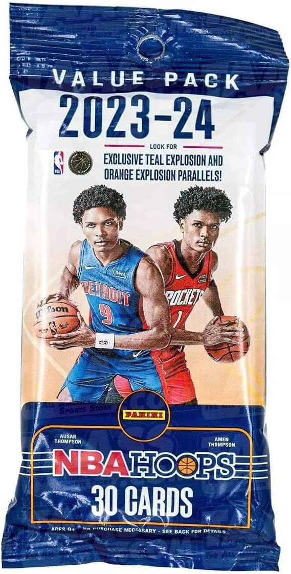 2023-24 Panini NBA Hoops Basketball Jumbo Fat Cello Value Pack - 30 Trading Cards - Look for Victor Wembanyama RC - Look for Randomly Inserted Autographs