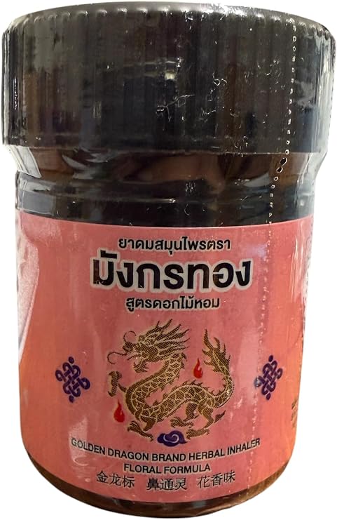 Golden Dragon Thai Compound Herbal Inhaler Pink Color 15g