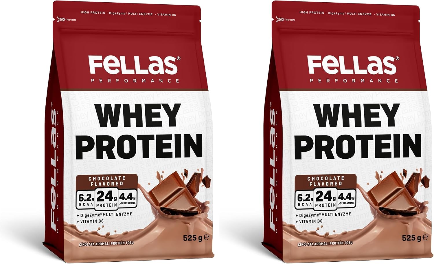 Fellas Performance Chocolate Flavored Whey Protein 525g 2` package