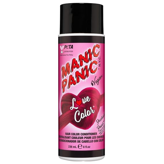 MANIC PANIC Cool Deep Pink Color Depositing Conditioner - Love Color Hair Conditioner Keeps Hair Vibrant, Nourished & Refreshed - Formulated with Shea Butter & Quinoa - Fuschia Fever (8oz)