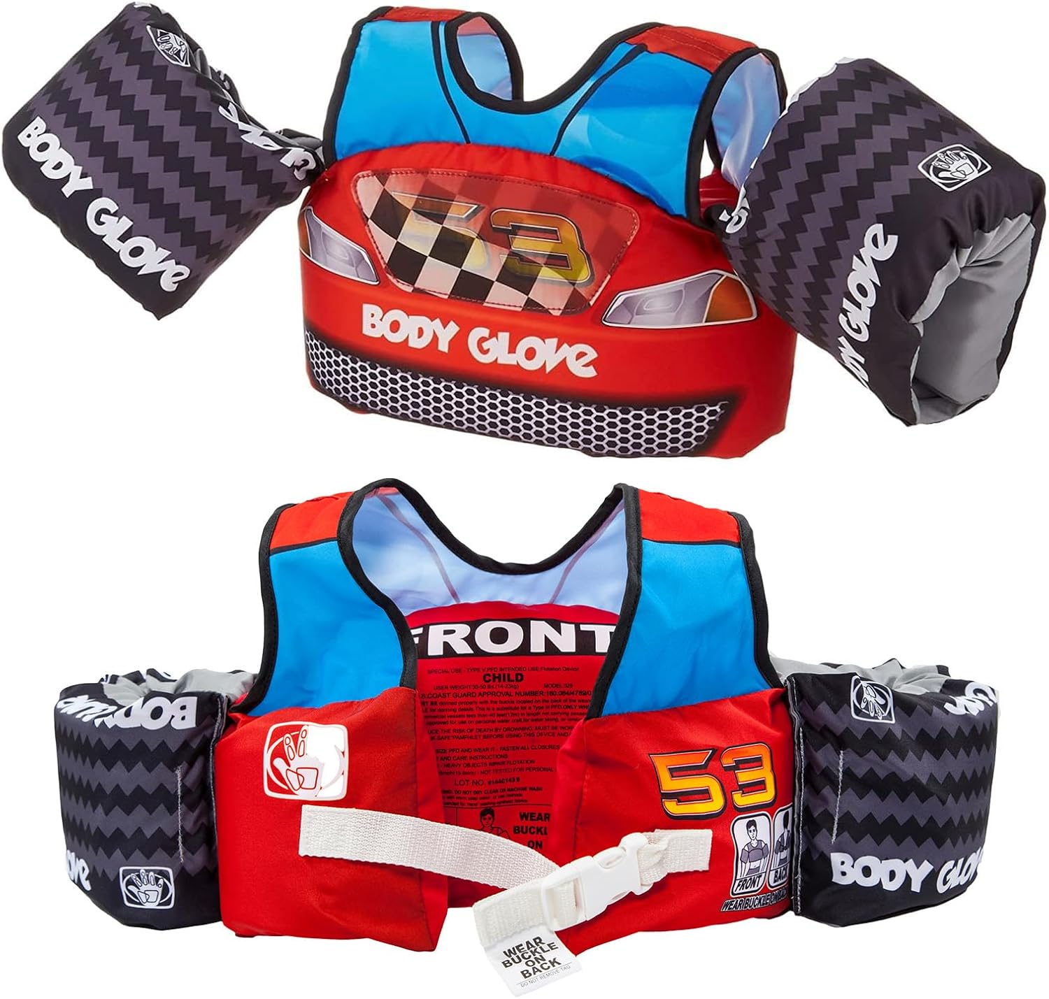 Body Glove Paddle Pals Motion Life Jackets - The Safest Patented U.S. Coast Guard Approved Kids Swim Vest 33-55 LBS
