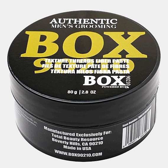Texture Threads Fiber Paste Extreme Hair Texturizer for Men, Strong Hold, Sculpting, Defining, Molding, Piecing & Spiking, Adds Structure & Texture, 80g, by BOX90210