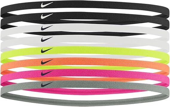 Nike Skinny Headbands 8 Pk Elastische Tennis Swoosh Haar Packung 8 Stück