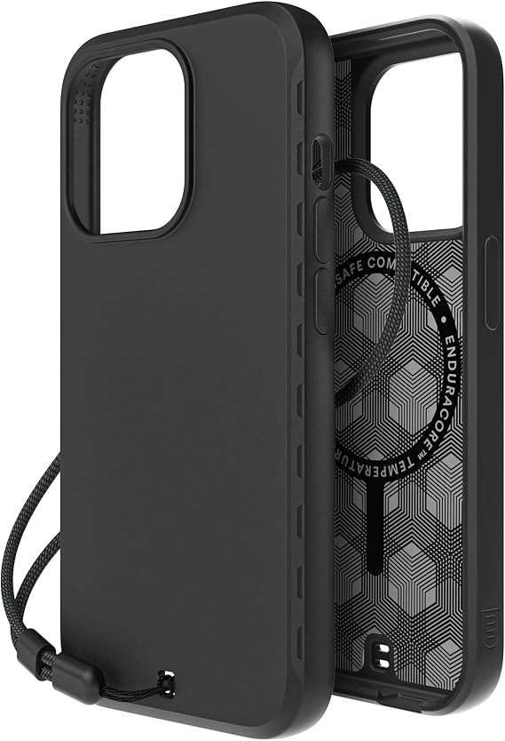 BodyGuardz Paradigm Pro for iPhone 15 Pro Case, Shockproof Protection with 18FT Drop Rating, MagSafe Compatible, Phone Cooling Technology, Ultra-Comfortable Buttons - Black
