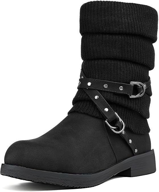 DREAM PAIRS Women's Mid Calf Fashion Winter Snow Boots