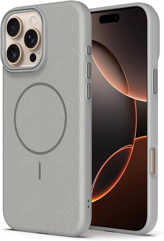 Coverzone Apple iPhone 11 ile uyumlu Deri Görünmlü 2,5mm Kamera Koruma Çıkıntı Koruma Cowboy MagSafe ile uyumlu İç Kadife Yüzeyli Silikon Kılıf Grey
