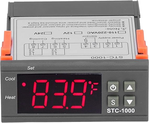 Digital Temperature Controller,1000 Cooling and Heating Temperature Controller Digital Thermostat with Sensor for Temperature Measurement Temperature Control (AC110~220V)