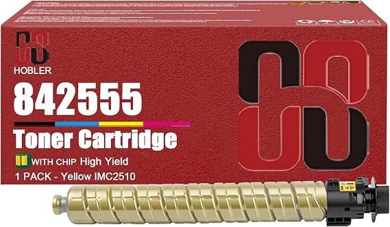 VERIMP IMC2510 Toner Cartridges Compatible for Ricoh 842554 842557 842556 842555 Toner Cartridge Work for Ricoh IM C2510 IM C2010 Printers 1 Yellow Pack