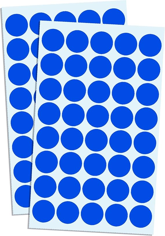 2000 Pack, 3/4" Round Dot Stickers Circle Labels - Blue