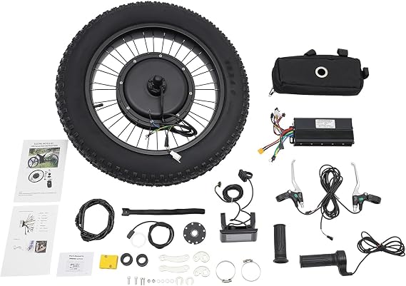1500W Electric Bike Conversion Kit, 48V 20" Fat Rear Wheel E-Bike Conversion Kit, 7-Speed Electric Bicycle Hub Motor Kit with LCD/Controller Bag/Thumb Control/Pedal Assist Sensor