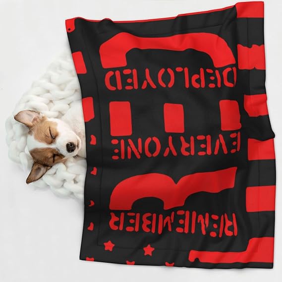 R.E.D Remember Everyone Deployed Red Friday Dog Blankets for Small Dogs, Puppy Blanket Cute Pet Blanket for Dog, Puppy, Cat, Kitten Medium