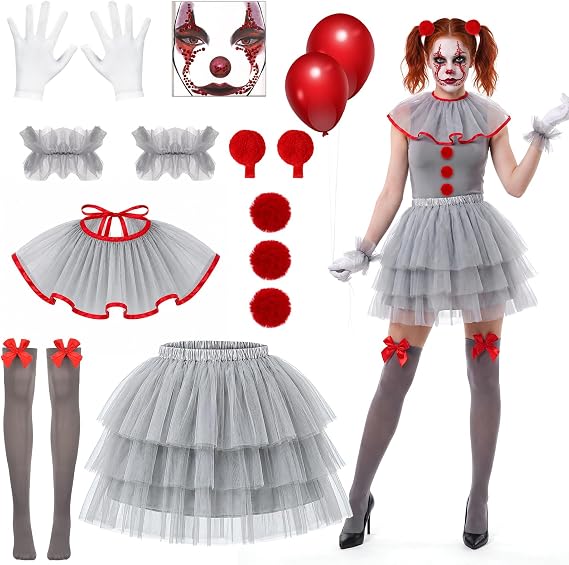 Clown Costume for Women Scary Halloween Clown Costume Adults