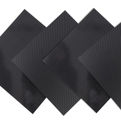 400X400X1.0MM 1.5MM 2.0MM 2.5MM 3.0MM 4.0MM 5.0MM 6.0MM Carbon Fiber Sheet 100% 3K Carbon Fiber Laminate Plate Plain Weave Panel Sheet 0.5MM Thickness(Glossy Surface)