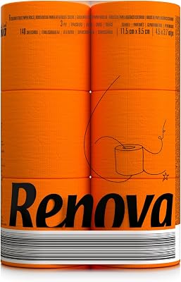 Renova Ultra-Soft Ply Toilet Paper Rolls, Orange