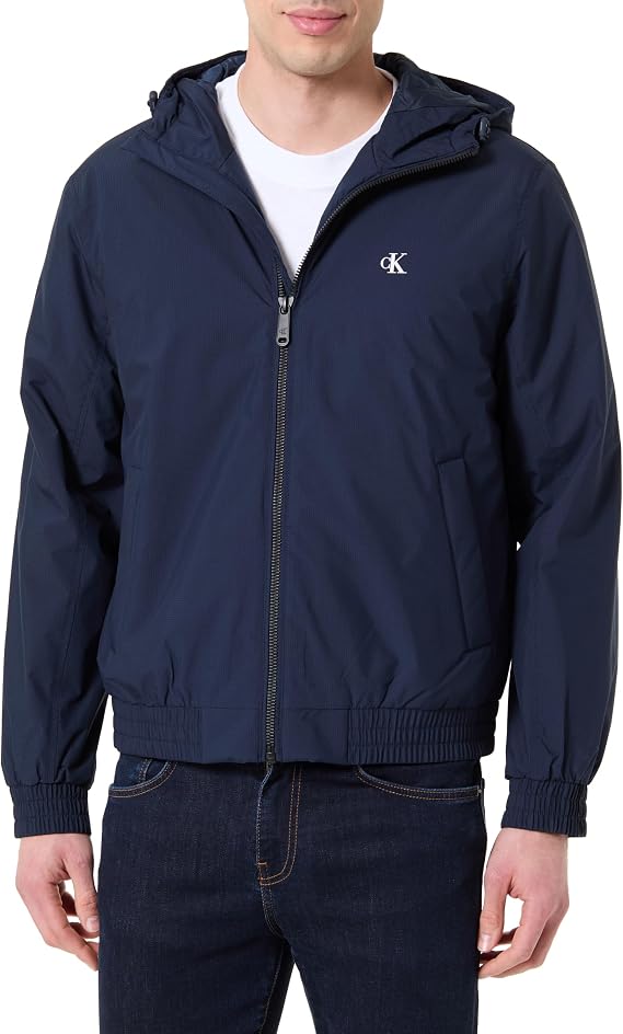 Calvin Klein Men's Ls Hooded Ripstop Harrington Jkt Lv04re516g Jackets