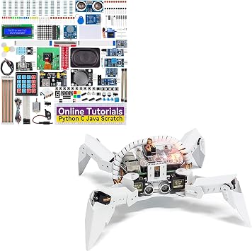 SunFounder Raspberry Pi Ultimate Starter Kit for Raspberry Pi 4B 3B+ 400 with PiCrawler AI Robot kit for Raspberry Pi