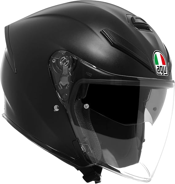 AGV - K5 JET EVO E2206, Jet Unisex Motorbike Helmet, Carbon and Glass Fibre Open Face Motorcycle Helmet, with Scratch Resistant and Anti-UV Visor