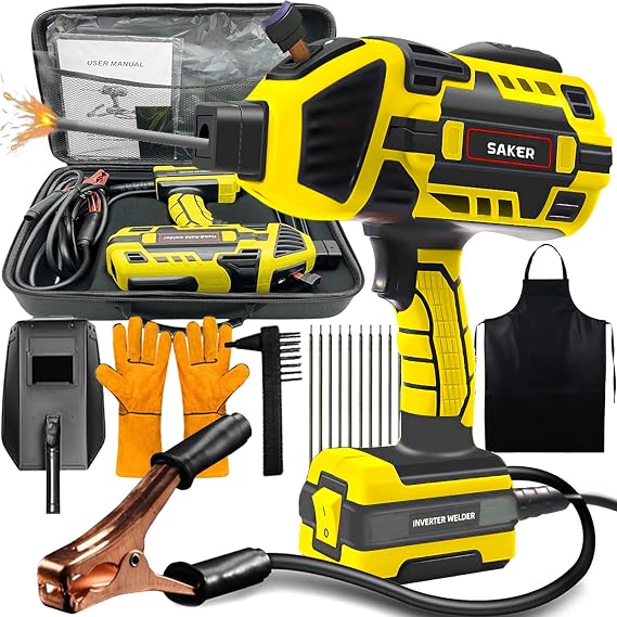 Portable Welding Machine, 2026 Upgrade Welder Machine 110V, MIG Welder with IGBT Inverter 5 Variable Current Adjustment, Welding Helmet, Carring Case Included (Yellow)