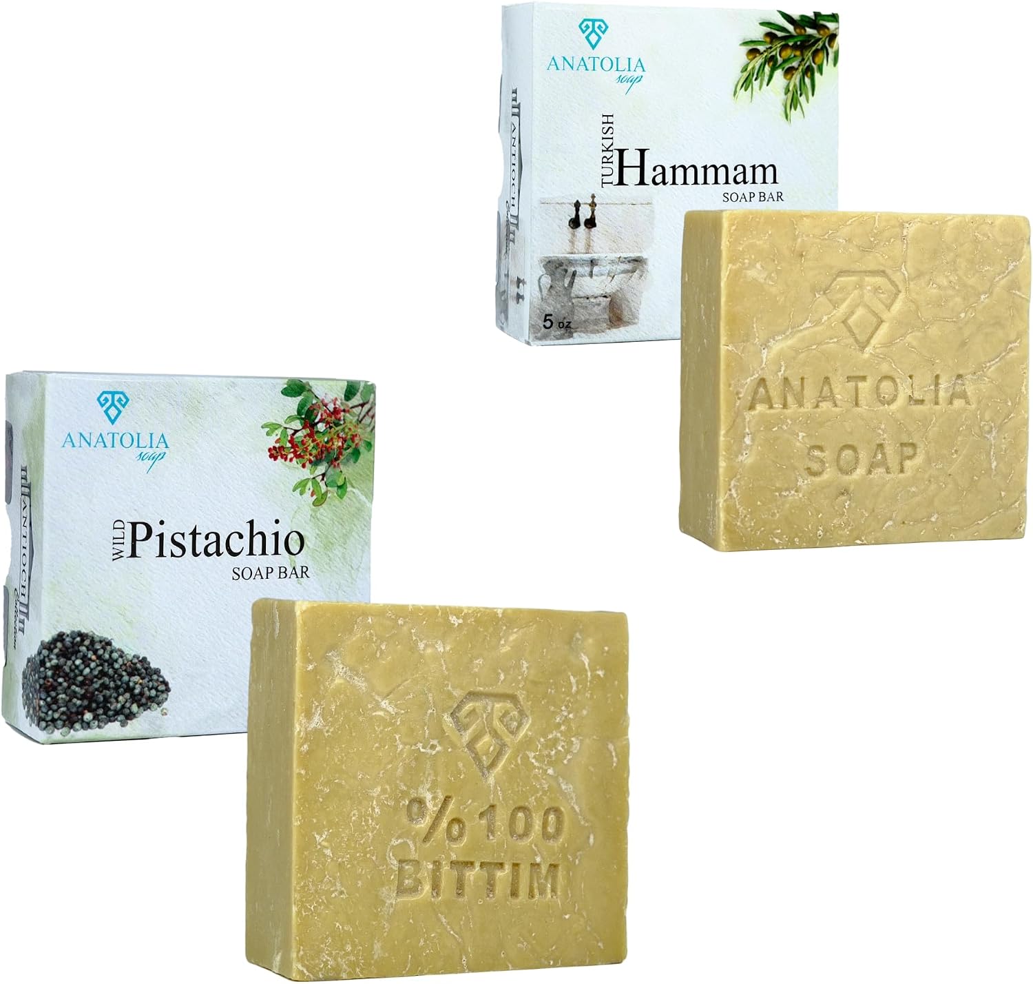 Anatolia Soap 1978 Mesopatamia Collection, Pure 100% Bıttım and Olive Oil, Bıttım Soap protect your hair and protect your body with pure olive oil. set of 2