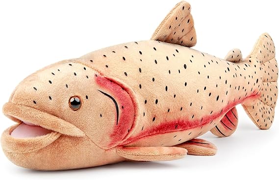 Realistic Rainbow Trout Fish Stuffed Animals Plush Toy 17 Brown, Gift Kid