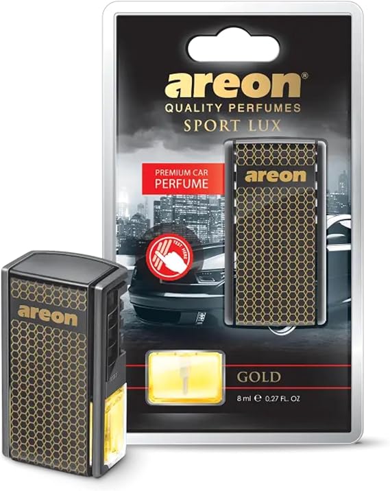 AREON Car Air Freshener Vent Clip - Premium Car Air Freshener for Vent - Long Lasting Car Air Freshener - Car Odor Eliminator, Gold Scent, 0.27 oz