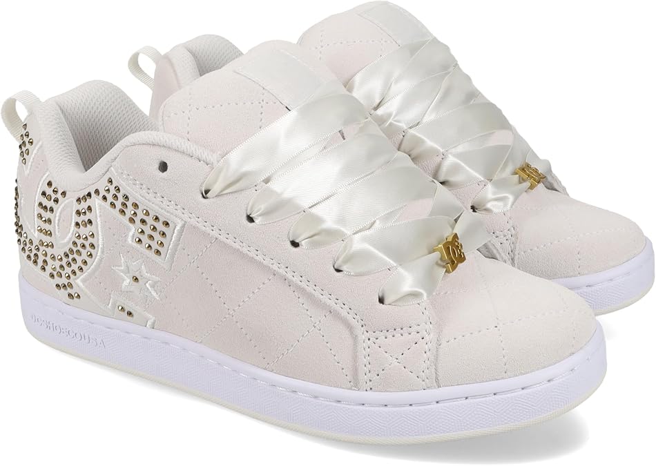 DC Women's Court Graffik SE Skate Shoe Off White/Gold