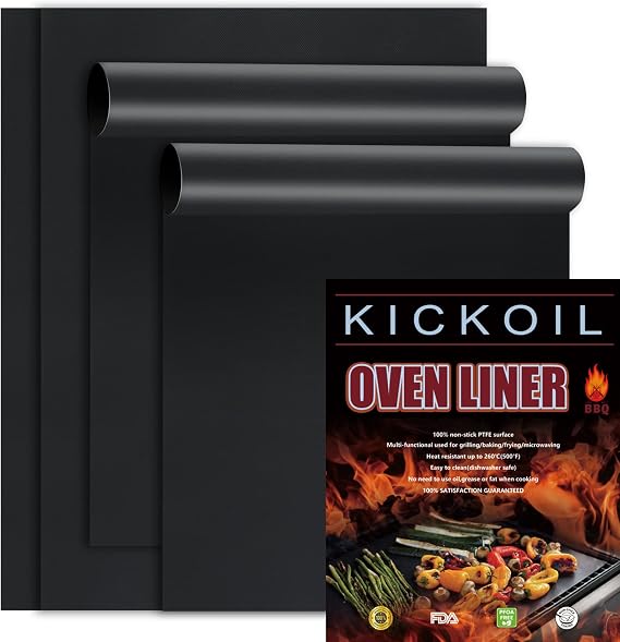 4 Pack Oven Liners for Bottom of Oven, Non-Stick Oven Mats, 16 x 20"