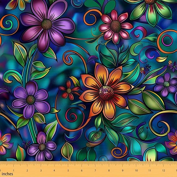 Erosebridal Baroque Fabric by The Yard Bohemian Flowers Soft Not Stretchy