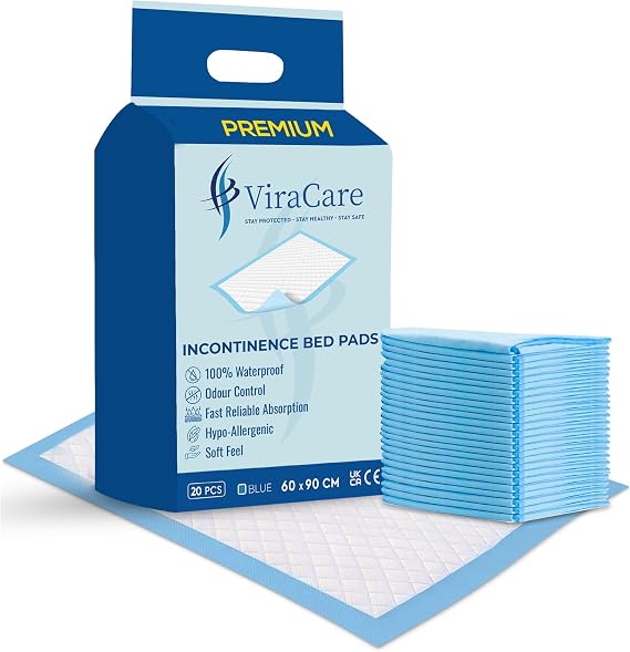 120 x Incontinence Pads 60 x 90 cm | Disposable Bed Mats for Incontinence | Bed Protectors Kids & Maternity | (6 Packs of 20)