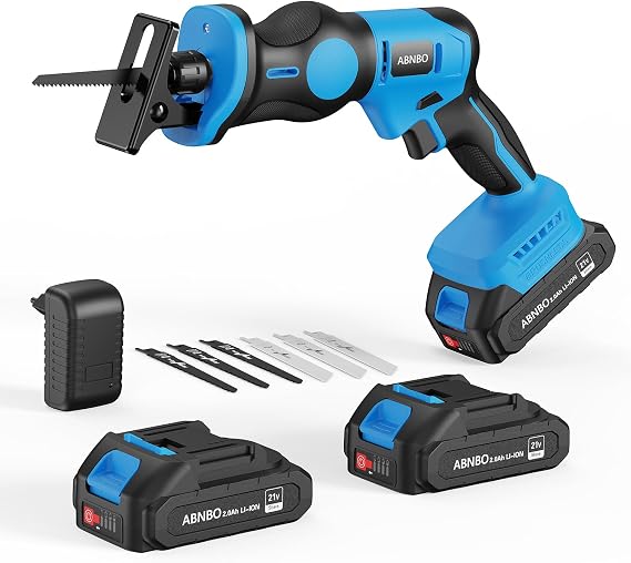 20V Reciprocating Saw Brushless Cordless reciprocating Saw with 2 x 2.0Ah Batteries, Tool-Free Blade Change, Electric Reciprocating Saw for Wood/Metal/PVC Cutting