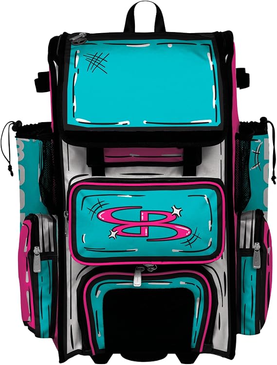 Boombah Superpack Hybrid Rolling Bat Bag - Wheeled & Backpack Version - Animate - Multiple Color Options