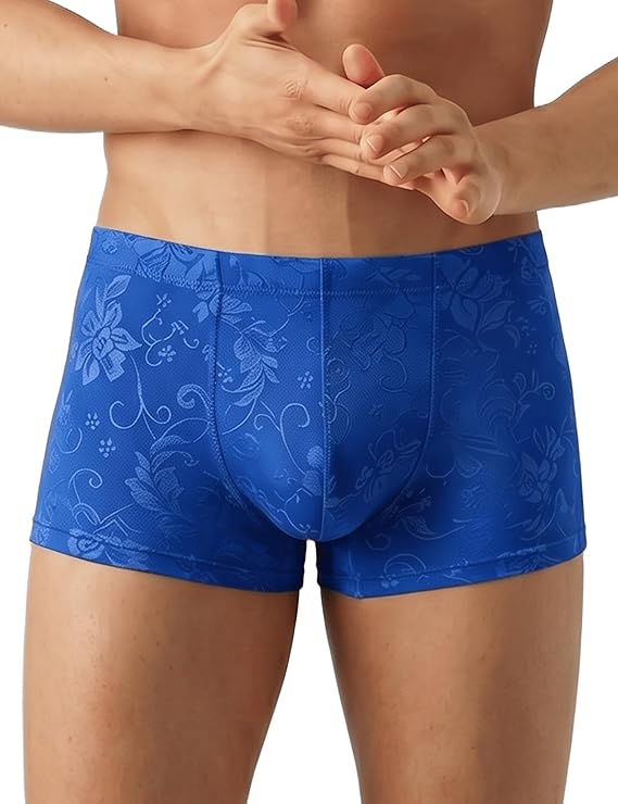 Mens Lace Underwear Sexy Boxer Briefs Mesh Pants Soft Bikini Breathable Cheeky underpants Bulge Pouch for Men