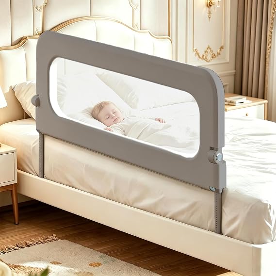 Bed Rail for Toddlers 47 Inch, Toddler Bed Rails for Crib, Queen & Bunk Beds, Bed Rails for Toddlers with Reinforced Safety Guard, Twin, FullEasy Installation, Child Bed Guardrail for Kids