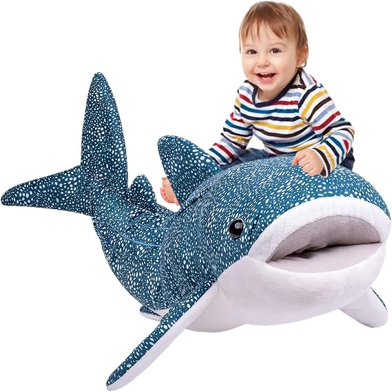 Giant Shark Plush Toy, 47'' Whale Shark Stuffed Animal,Big Plush, Huge Stuffed Animal Birthdayf for Kids,Whale Shark Decor...