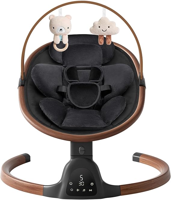 Baby Swings for Infants, Electric Infant Swing with 5 Speed Modes, Black