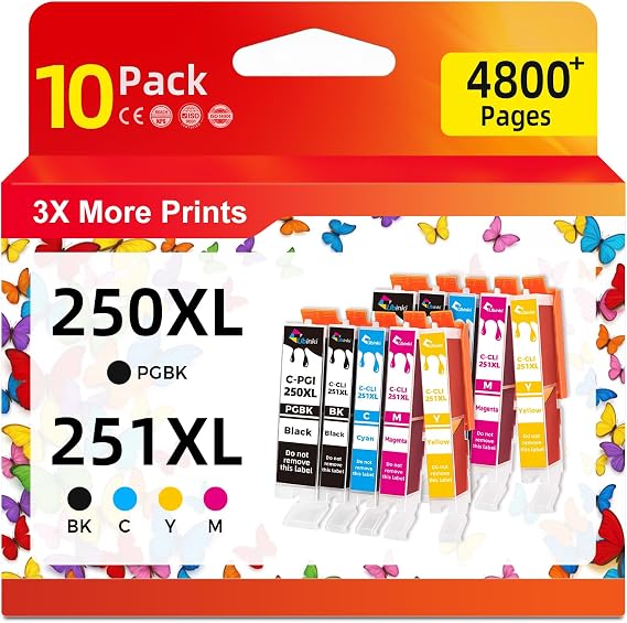 MX922 MX920 Ink Cartridges Replacement for Canon Ink 250 251 XL 250XL 251XL