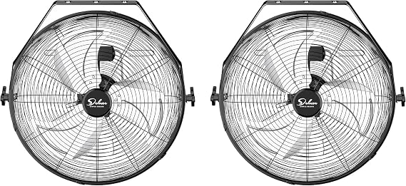 Simple Deluxe 18 Inch Industrial Wall Mount 3 Speed Commercial Ventilation Metal Fan for Warehouse, Greenhouse, Workshop, Patio, Factory and Basement(Black)