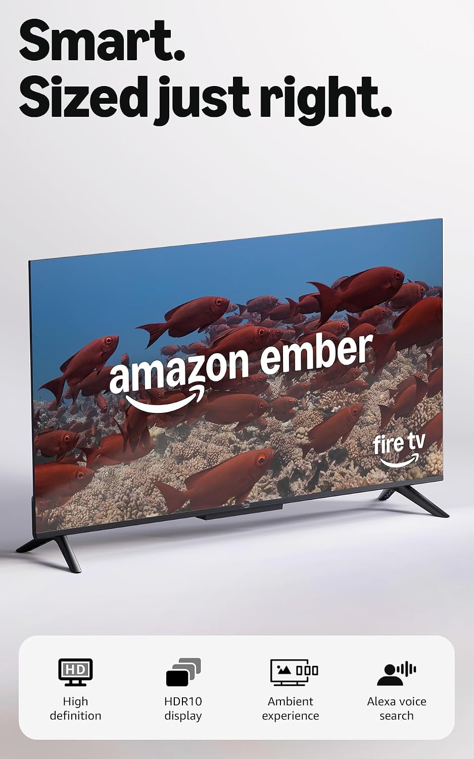 Amazon Ember 32" 2-Series with Fire TV (newest gen), HD smart TV with Alexa Remote, fast streaming, Dolby Audio, Ambient Experience, free and live TV
