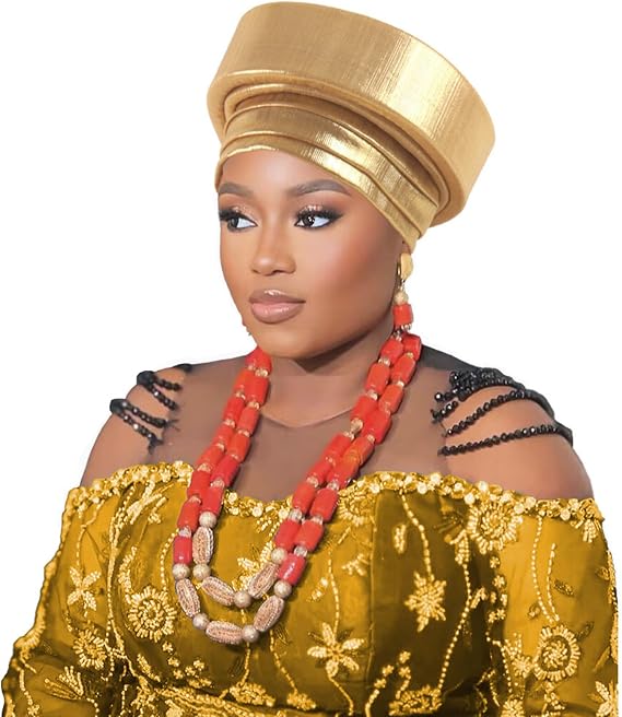 Africa Women Turbans Pre-Tied Cap Padded Head Wear para Mujer Nigerian Hat