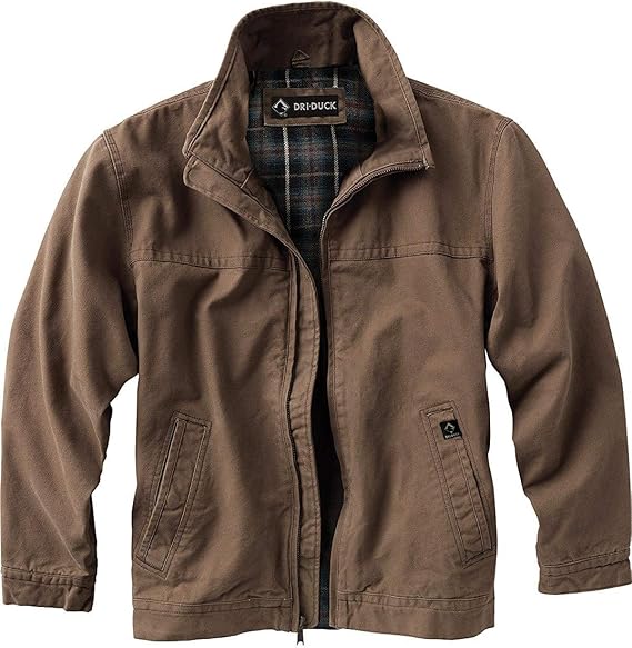 DRI Duck Maverick Men's Cotton Canvas Hoodless Work Jacket, 5028, XLarge-Tall, Field Khaki