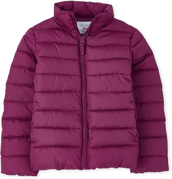 The Children's Place Girls' Medium Weight Wind-Resistant, Water-Resistant Puffer Jacket