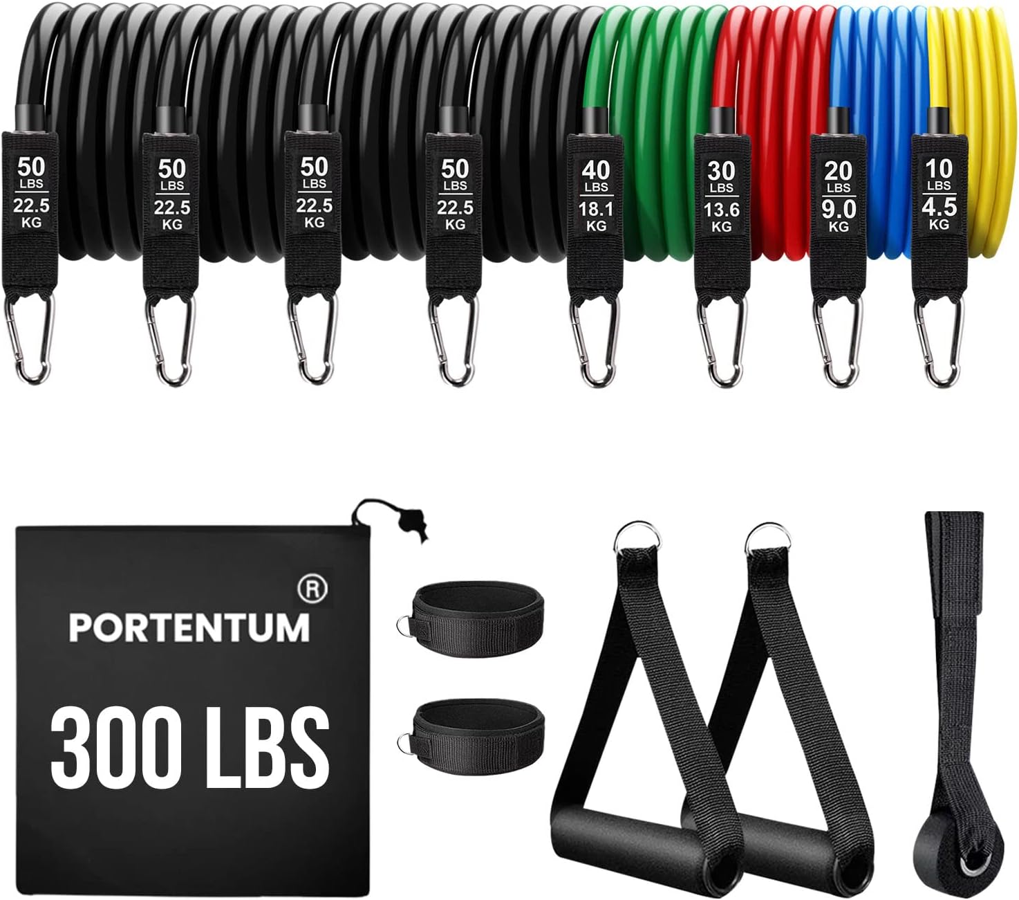 Resistance Bands Weight Building Kit 150 lbs 12 Elastic Bands for Yoga Calisthenics Gym Crossfit TRX Pilates Home Gym – Elastic Muscle Bands with Anklets and Door Grip