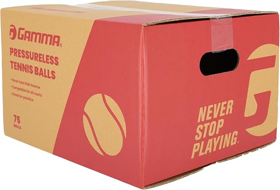 Gamma Pressureless Tennis Balls for Tennis Practice and Lessons, Longer-Term Durability and More Bounce Than Standard Tennis Balls, Yellow, Box of 75